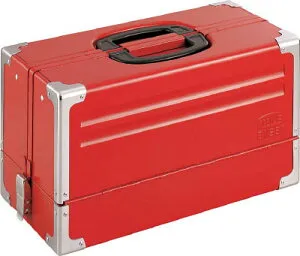 TONE ツールケース（メタル） V形3段式 433X220X240mm【BX331】(工具箱・ツールバッグ・スチール製工具箱)【送料無料】