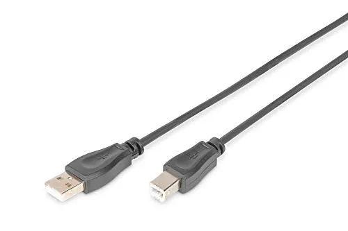 Assmann USB-Kabel - USB Typ A、4-polig (M) - USB Typ B、4極 (M) - 3 m (USB/高速USB) - geformt - Schwarz