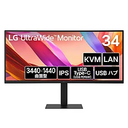 LG(エルジー) USB-C接続 PCモニター LG UltraWide 34U650A-B ［34型 /UWQHD(3440×1440） /ワイド /曲面型 /100Hz］