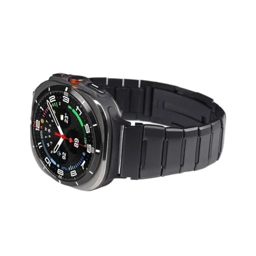 [PLYYQZM] ステンレスバンド。に合う Sam Su ng Watch 8 40 44mm 8Classic 46mm，に合う Galaxy Ultra 47 mm金属ビジネスベルト、Correaブレスレット交換に適している(Black Black,