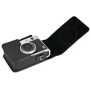 黒革ケース 互換品 富士フイルム FUJIFILM チェキ Evo ハイブリッドインスタントカメラ instax mini Evo INS MINI