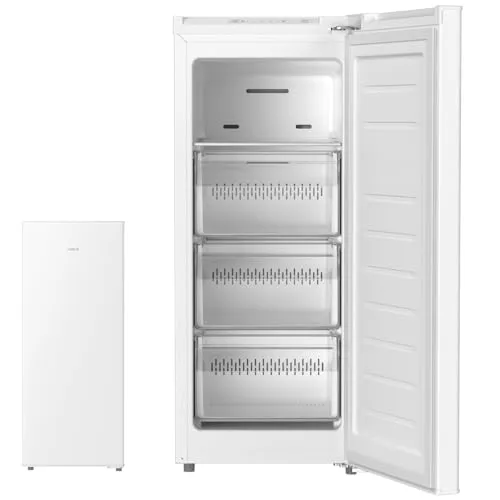 SAMKYO 70L 冷凍庫 スリム 幅35.6cm 霜取り不要 ファン式 冷凍ストッカー 急速冷凍 -27℃ 5段階温度調節 前開き 省エネ 静音 セカンド冷凍庫 家庭用 ZU70SD ホワイト