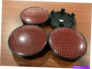 rear wheel tire cover 4x 56mm 2.25 レッドカーボンファイバーパターンカーホイールタイヤセンターハブキャップカバーblk 4x 56mm 2.25 Red Carbon Fiber Pattern Car Wheel Tire Center Hub Caps Covers Blk【並行輸入品】
