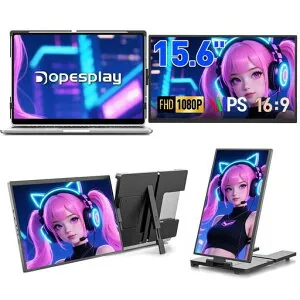 【2026年モデル・デュアルディスプレイ】Dopesplay360°回転15.6インチノートパソコン用画面エクステンダーFHDIPSポータブル拡張ノートパソコンディスプレイPCモニター折りたたみ式