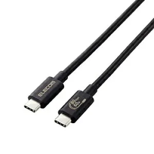 ELECOM(エレコム) USB-C ⇔ USB-Cケーブル [映像 /充電 /転送 /1.0m /8K /PD60W /USB4(80Gbps)] ブラック USB4-V2CC10NBK ［USB-C ⇔ USB-C /8K］ USB4V2CC10NBK 【864】