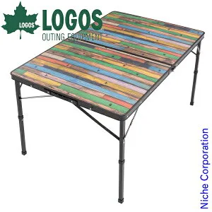 ロゴス Old Wooden 丸洗いダイニングテーブル 12080 73188047 キャンプ用品 アウトドア ローテーブル キャンプテーブル 2段階調節 高さ調整 注目商品