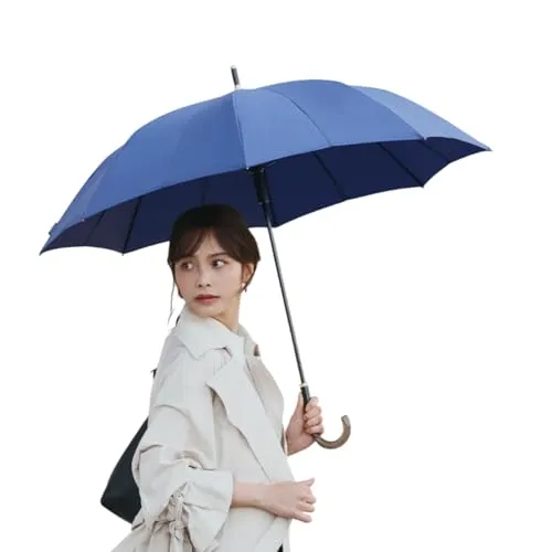 マーナ (marna) Shupatto アンブレラ 傘 レディース 雨傘 長傘 メンズ ボタンレス シュパット 男女兼用 晴雨兼用 プレゼント 撥水加工 撥水 ロイヤルブルー 58cm P614B
