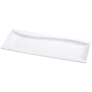 Yanco SW-215 長方形プレート、長さ 15 インチ x 幅 5.625 インチ、磁器、ボーンホワイト、12 個パック Yanco SW-215 Rectangular Plate, 15 Length x 5.625 Width, Porcelain, Bone White, Pack of 12