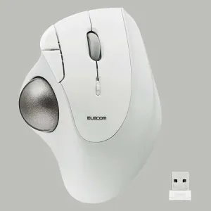 ワイヤレストラックボールマウス 《IST》 ベアリングモデル IR LED方式 5ボタン USB2.4GHz無線接続 ホワイト M-IT11DRWH