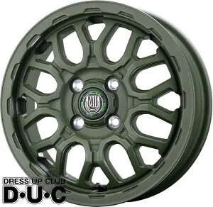 14インチアルミホイール4本セット 軽自動車 【法人限定】MUD BAHN XR-800M ME チッピンググリーン CGR◇14-4.5 4-100+45 送料無料