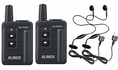 アルインコ 2台セット DJ-PX31B (ブラック)×2＋イヤホンマイク (HD-12I)×2