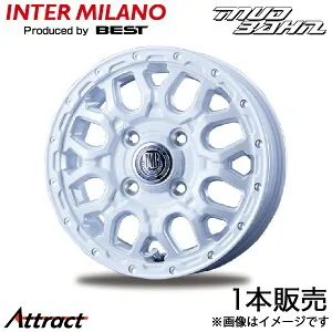 インターミラノ マットバーン XR-800M N-BOX/カスタム JF5/JF6 アルミホイール 1本(14×4.5J 4-100 +45 ピュアホワイト)INTER MILANO