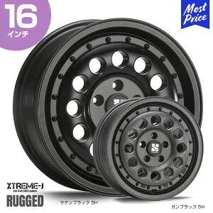エクストリームJ XTREME-J ラギッド RUGGED 16インチ 6.5J 32 5-114.3 サテンブラック ガンブラック ホイール1本 | MLJ エムエルジェイ デリカD5 RAV4 エクストレイル T31 カスタム アルミホイール 5穴 ブラ