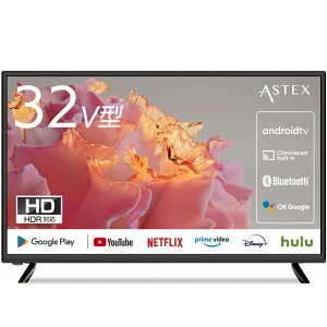 【ポイント5倍！6/4（月）21：00 ~ 20/4（月）09：59迄】WIS Android TV チューナーレスTV 32インチ チューナーレス スマートテレビ androidTV OkGoogle VOD機能 Wi-Fi内蔵 IPSパネル Bluetooth対応 MultiMedia Player You