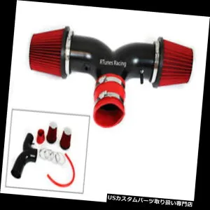 USエアインテーク インナーダクト マットブラック/レッド02-07 Ram1500 3.7L V6 / 4.7L V8デュアルツイン吸気+フィルター Matte Black/Red 02-07 Ram1500 3.7L V6/4.7L V8 Dual Twin Air Intake+Filter 【並行輸入品】