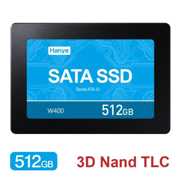 Hanye製 SSD 512GB 内蔵 2.5インチ 7mm SATAIII 6Gb/s R:520MB/s 3D Nand 高耐久TLC アルミ製筐体 W400 正規代理店品 国内3年保証・翌日配達