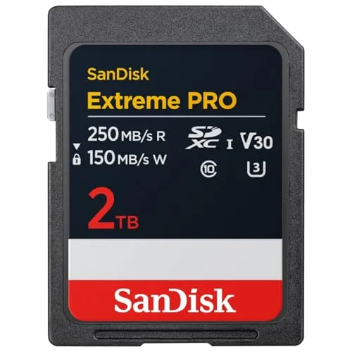 SanDisk 2TB Extreme PRO SDXC UHS-I メモリーカード - 最大250MB - C10、U3、V30、4K UHD、SDカード - SDSDXXD-2T00-GN4IN。