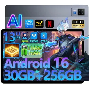 【数量限定10000円OFF】DOOGEE U13 タブレット 13インチ 大画面 Android16 GeminiAI FHD+ 90Hz高リフレッシュレート 8コアCPU 32GB RAM+256GB ROM+2TB拡張 11000mAh大容量バッテリー Widevine L1対応 顔認証 4スピーカー 5