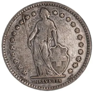 スイス - 2フラン - 1914年 - KM#21 - 銀貨 .835