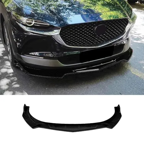 MUSOYADI 新型 マツダ CX-30 DM系 に対応内装 パーツ アクセサリー フロント リップ スポイラー フロント ボディキット 分割式 アンダー カナード 傷防止 MAZDA CX30 専用 設計ABS（カーボン調）3枚