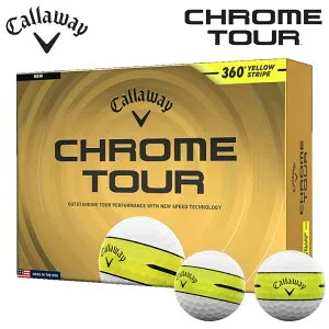 【2026モデル】キャロウェイ クロムツアー 360° イエローストライプ ボール ホワイト 1ダース(12球入り) 日本正規品 CHROME TOUR 360° YELLOW STRIPE Callaway ゴルフボール