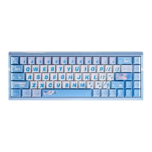 ATK RS6 Ultra+ 65%有線メカニカルゲーミングキーボード アルミ磁気スイッチ 8Kポーリングレート 0.08ms超低レイテンシー 5層アコースティックパッド RGBバックライト PCMac用 - Azure Fairy