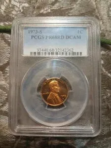 PR68 DCAM RD 1973-S リンカーン記念セント 1セント PCGS ブルーレーベル