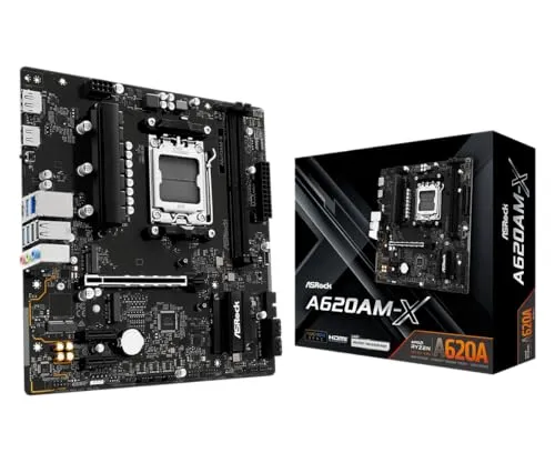 ASRock A620AM-X Micro-ATX マザーボード AMD AM5 ソケット Ryzen 9000/8000/7000 DDR5 8000+ OC PCIe 4.0 2.5G LAN BIOS フラッシュバック対応