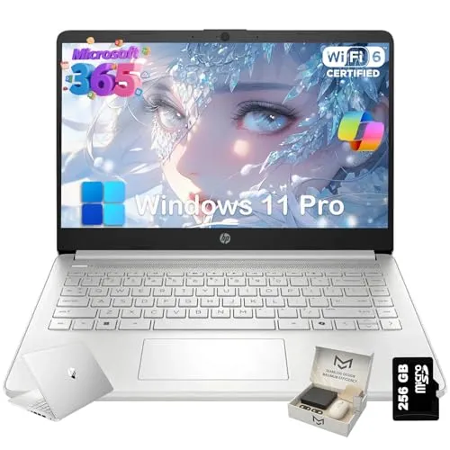 HP (エイチピー) 2025 14インチ ノートパソコン 学生&ビジネス用 Intel(インテル) クアッドコア N150 CPU 16GB RAM 384GB ストレージ (128GB UFS+256GB SDカード) 1年間 Office 365 軽