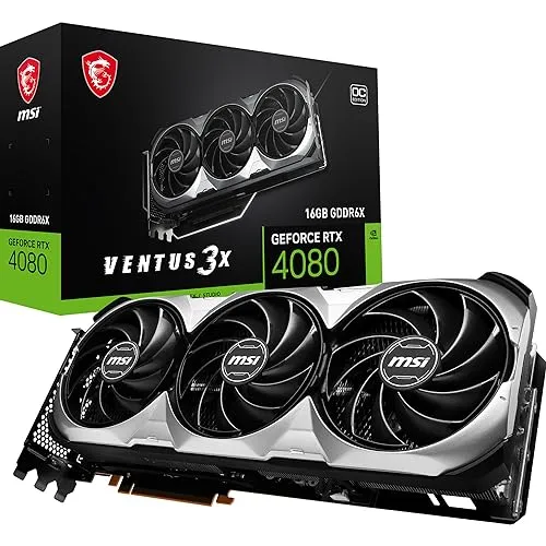 MSI GeForce RTX 4080 16GB Ventus 3X OC ゲーミンググラフィックカード - GDDR6X 2550MHz PCI Express Gen 4 256ビット 3X DP v 1.4a HDMI 2.1a (4K & 8K