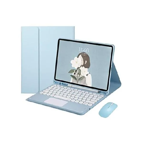 Touch Keyboard Mouse for Samsung Galaxy Tab A8 10.5 inch Tablet 2022 Keyboard Case with Touchpad Cute Round Key Color Keyboard Detachable Key_並行輸入