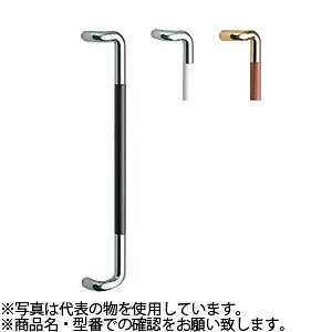 シロクマ(WB) ドアー取手 L形丸棒取手 両面用 No-204 600mm クローム黒ウッド
