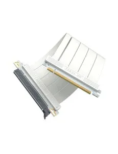 EZDIY-FAB PCIe 5.0 x16 ライザーケーブル 20cm 180度 128GB/s 超高速転送 RTX 50/40・RX 9000/7000 対応 GPU垂直マウントブラケット PCIe 4.0/3.0 下位互換 PCIe延長ケーブル ストレートコネクタ - ホワイト