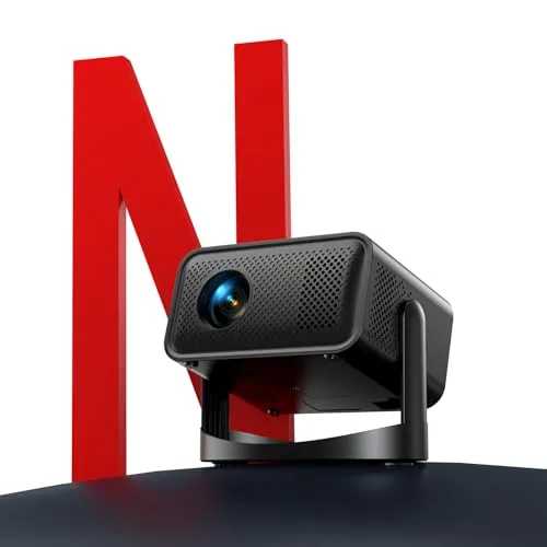 JOWLURK プロジェクター 家庭用【2026新モデル Android TV搭載・360°回転・30000LM・1080P・4K対応】天井投影可能 プロジェクター 小型 電動フォーカス 自動台形補正 ホームプロジェクター 内蔵HiFiスピーカー Blue