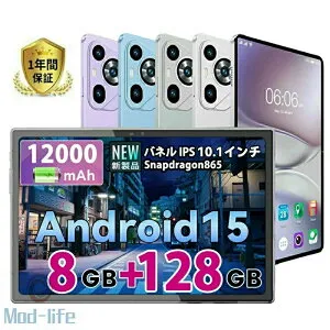 SALE！【2026新登場】 Android15 タブレット 10インチ 8GB+128GB HD wifiモデル 8コアCPU Snapdragon865 タブレットPC タブレット端末 タブレット android Widevine L1対応 アンドロイド15 12000mAh GPS機能 GMS認証 顔認