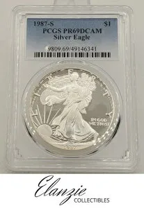 1987-S プルーフ アメリカン シルバー イーグル PCGS PR69 DCAM