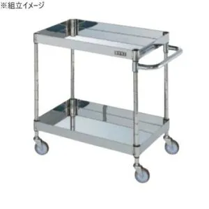 サカエ ステンレスCSパールワゴン H600mm 棚板2段 スチール CSP4-6062NU [ラッピング不可][代引不可][同梱不可]