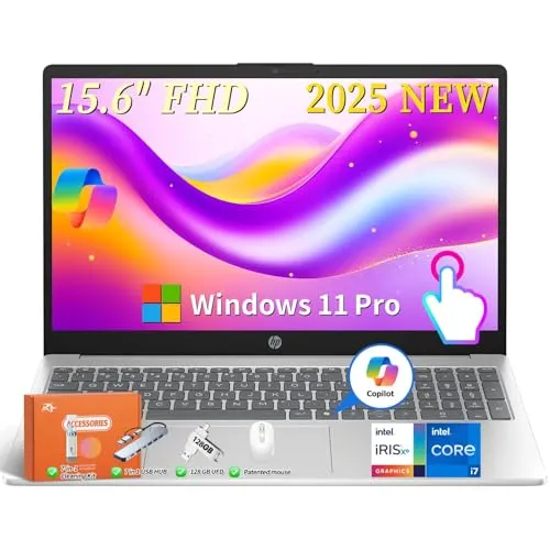 HP (エイチピー) 2025 タッチスクリーンノートパソコン ビジネス用 15.6インチ FHD タッチスクリーンディスプレイ Intel 第13世代 i7-1355U 32GB DDR4 RAM 2TB SSD Copilot AI Iris Xe G