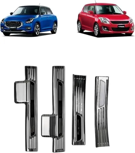 【kiAuto】スズキ 新型 スイフト ZC/ZD系 （令和5年12月～）専用 内装 サイドステップ内側 スカッフプレート フロントリアセット サイドステップガード 傷防止 保護 For Swift 専用 設計 ステンレス製 4Pセット [並行輸入品]