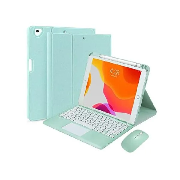 QYiiD Touchpad Keyboard Case for iPad mini 6 2021 (8.3 Inch), Leather Stand Cover with Upper Pen Slot, Magnetic Detachable Wireless Bluetooth_並行輸入