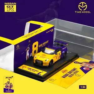 【送料無料】模型車 モデルカー タイムモデルブライアントイエローパープルミニカーtime model 164 nissan gtr kobe bryant 19782020 yellow purple diecast car
