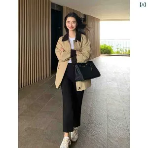 カーキ コート レディース Maven Lin レトロ ステッチ ミドル 丈 ウィンドブレーカージャケット レディース 2025 ゆったり コート