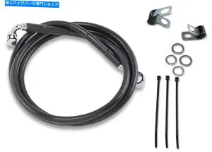 Hoses ドラッグ1741-2548拡張ステンレススチールフロントブレーキラインキット53 1/4in。黒 DRAG 1741-2548 Extended Stainless Steel Front Brake Line Kit 53 1/4in. Black【並行輸入品】