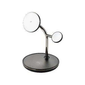 エレコム(ELECOM) W-MS08BK ブラック ワイヤレス充電器 Qi2 対応 15W / 7.5W / 5W マグネット式 充電スタンド 3in1 同時充電 ケーブル付属 1.5m