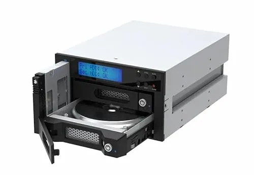 RAIDON内蔵2Bay iR8824 6G RAID Module Removable tray (9-15mm) w/key-lock, LCD display, support M.2 SATA SSD