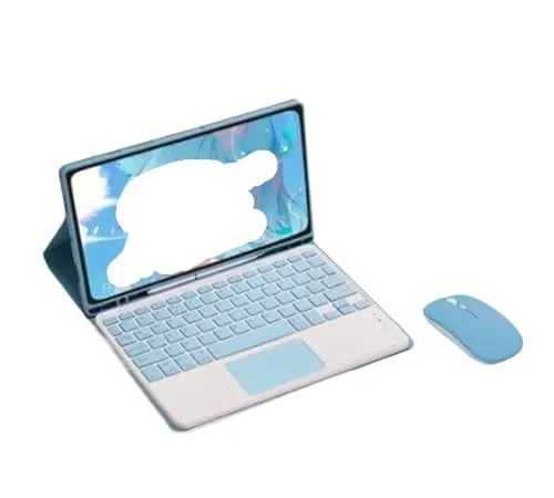 Luopan タブレットケースとカバー, キーボードとケースのセット iPad Pro 11 インチ 2018-2022 ユニバーサルに最適(Sky blue+touch keyboard+mouse)