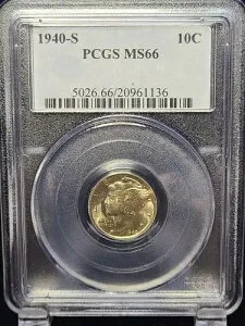 1940-S マーキュリーダイム PCGS MS66