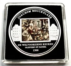 ヨアヒム・ブッケラー作「充実したキッチン」1566年 BU 美術メダル 40mm 27g B11