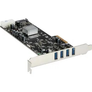 StarTech USB増設カード／PCIe 2.0 - 4x USB-A／5Gbps／SATA・LP4電源 PEXUSB3S44V