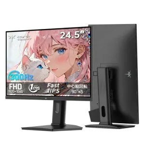 KEY TO COMBAT 24.5インチゲーミングモニターFHD 300Hz (320Hz OC可能）1ms(MPRT) Fast IPS HDR10 350cd/m? sRGB119%色域 ・低ブルーライト・フリッカーフリー Adaptive Sync HDMI2.0×2+DP1.4×1 チルト・昇降・ピボッ